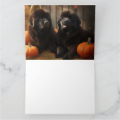 ニューファンドランドの子犬 オータムの喜び パンプキン カード (内部)