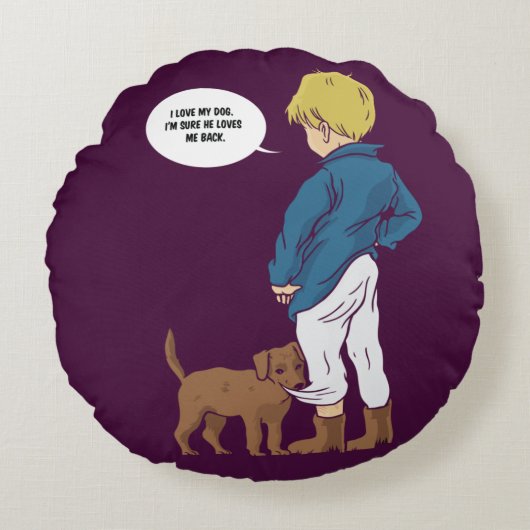 ニューファンドランドの子犬 ラウンドクッション (正面)