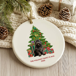 ニューファンドランドの家族のクリスマス セラミックオーナメント
