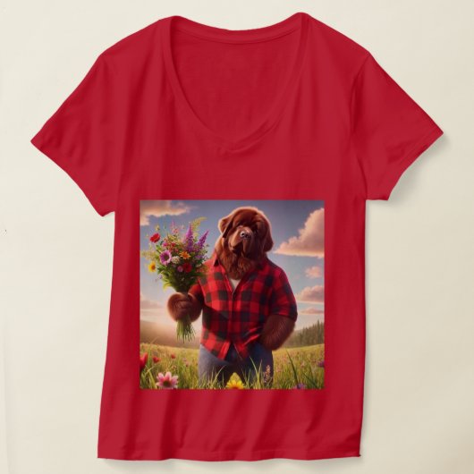 ニューファンドランドの母 Tシャツ (レイダウン)