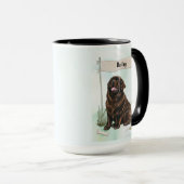 ニューファンドランドの水彩画カスタマイズ犬 マグカップ (正面右)