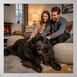 ニューファンドランドの犬のくつろぎ ポスター