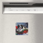 ニューファンドランドの犬のクリスマス マグネット (インサイチュ (食洗機))