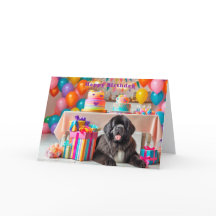 ニューファンドランドの犬の誕生日カード