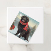 ニューファンドランドの犬の雪のクリスマス フェイバータグ (インサイチュ)