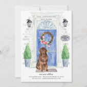 ニューファンドランドの玄関ドアの移動案内 招待状 (正面)