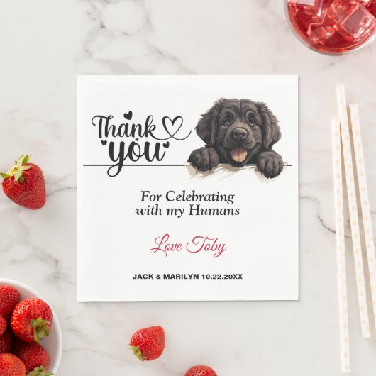 ニューファンドランドの結婚式のお礼 スタンダードランチョンナプキン (インサイチュ)