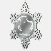 ニューファンドランドオーナメントニューファンドランドアップ装飾 スノーフレークピューターオーナメント (右)