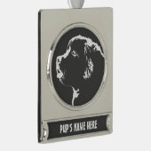 ニューファンドランドオーナメントパーソナライズされたドッグの装飾 シルバープレートバナーオーナメント (右)