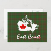 ニューファンドランドカスタマイズタータンチェックイーストコースト葉書 ポストカード (正面/裏面)