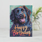 ニューファンドランドカラフルドッグ誕生日 シーズンカード (スタンド正面)