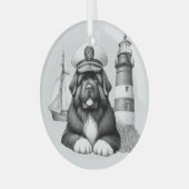 ニューファンドランドキャプンオブザウォッチオーナメント ガラスオーナメント (正面左)