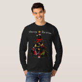 ニューファンドランドクリスマスツリークリスマスドッグ恋人 Tシャツ (正面フル)