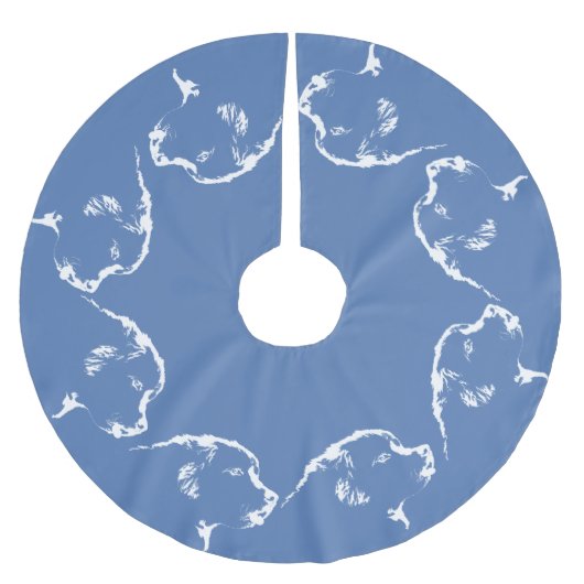 ニューファンドランドクリスマスツリースカート犬の木のスカート ブラッシュドポリエステルツリースカート (正面)