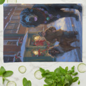 ニューファンドランドクリスマスフェスティバルシーズン キッチンタオル (折り畳み)