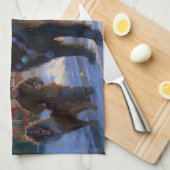 ニューファンドランドクリスマスフェスティバルシーズン キッチンタオル (四つ折り)