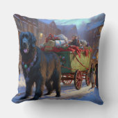 ニューファンドランドクリスマスフェスティバルシーズン クッション (正面)