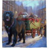 ニューファンドランドクリスマスフェスティバルシーズン シャワーカーテン (正面)