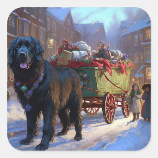 ニューファンドランドクリスマスフェスティバルシーズン スクエアシール (正面)