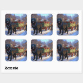 ニューファンドランドクリスマスフェスティバルシーズン スクエアシール (シート)