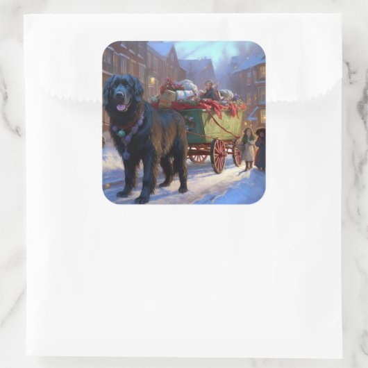 ニューファンドランドクリスマスフェスティバルシーズン スクエアシール (バッグ)