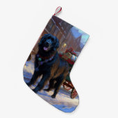 ニューファンドランドクリスマスフェスティバルシーズン スモールクリスマスストッキング (正面 (吊り時))