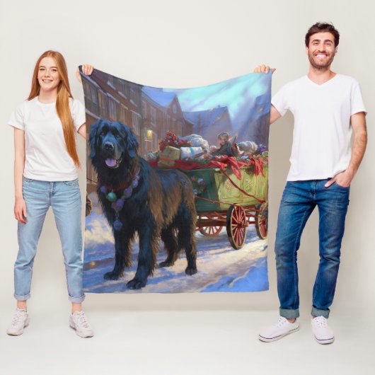 ニューファンドランドクリスマスフェスティバルシーズン フリースブランケット (インサイチュ)