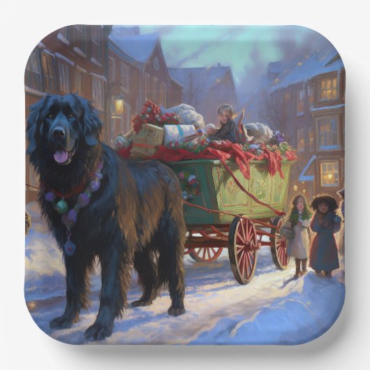 ニューファンドランドクリスマスフェスティバルシーズン ペーパープレート (正面)