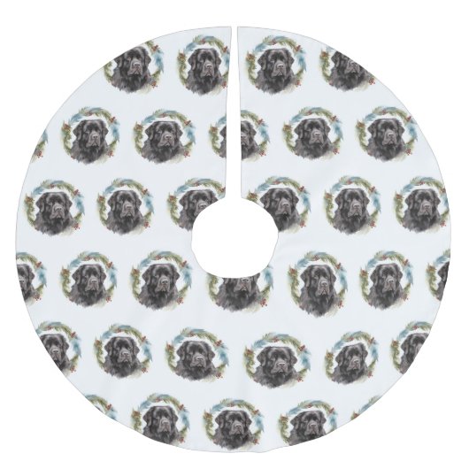 ニューファンドランドクリスマスリースフェスティバルカップ ブラッシュドポリエステルツリースカート (正面)