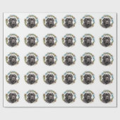 ニューファンドランドクリスマスリースフェスティバルカップ ラッピングペーパー (フラット)