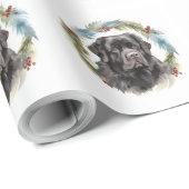 ニューファンドランドクリスマスリースフェスティバルカップ ラッピングペーパー (ロールコーナー)