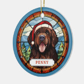 ニューファンドランドセラミックサークルオーナメント セラミックオーナメント (左)