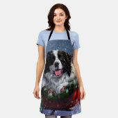 ニューファンドランドドッグクリスマスフェスティバル エプロン (着用した状態)