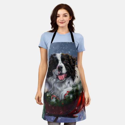 ニューファンドランドドッグクリスマスフェスティバル エプロン (着用した状態)