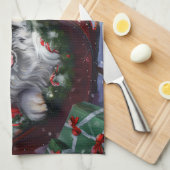 ニューファンドランドドッグクリスマスフェスティバル キッチンタオル (四つ折り)