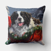 ニューファンドランドドッグクリスマスフェスティバル クッション (正面)