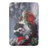 ニューファンドランドドッグクリスマスフェスティバル バスマット (正面縦)