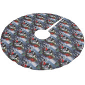 ニューファンドランドドッグクリスマスフェスティバル ブラッシュドポリエステルツリースカート (アングル)