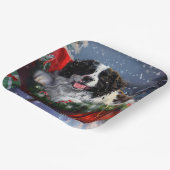 ニューファンドランドドッグクリスマスフェスティバル ペーパープレート (傾斜あり)