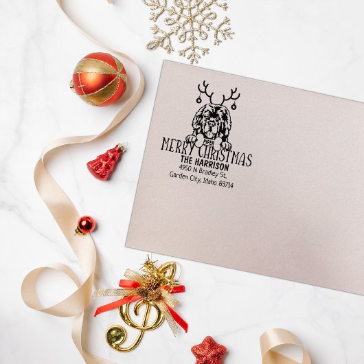 ニューファンドランドドッグクリスマス差出人住所 ラバースタンプ