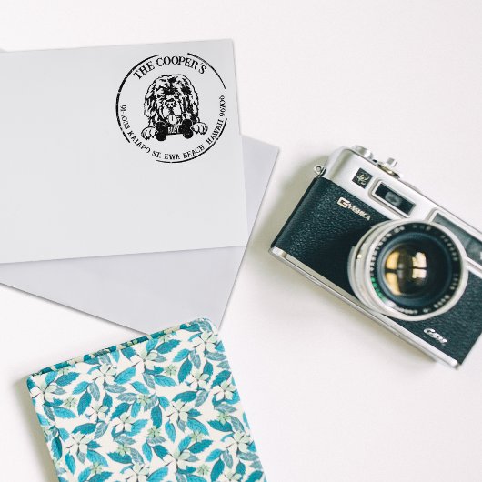 ニューファンドランドドッグファミリー差出人住所 ラバースタンプ