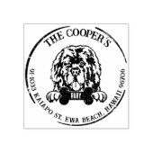 ニューファンドランドドッグファミリー差出人住所 ラバースタンプ (インプリント)