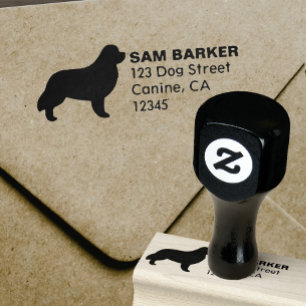 ニューファンドランドドッグブリードシルエット差出人住所 ラバースタンプ