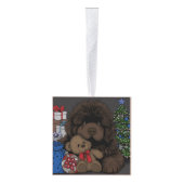 ニューファンドランドドッグホリデイおもしろい キューブオーナメント (右)