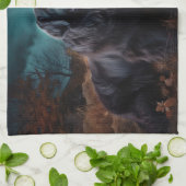 ニューファンドランドハロウィーン怖 キッチンタオル (折り畳み)