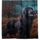 ニューファンドランドハロウィーン怖 シャワーカーテン (正面)