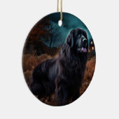 ニューファンドランドハロウィーン怖 セラミックオーナメント (右)