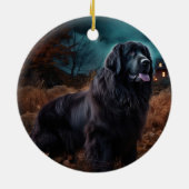 ニューファンドランドハロウィーン怖 セラミックオーナメント (裏面)