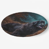 ニューファンドランドハロウィーン怖 ペーパープレート (アングル)