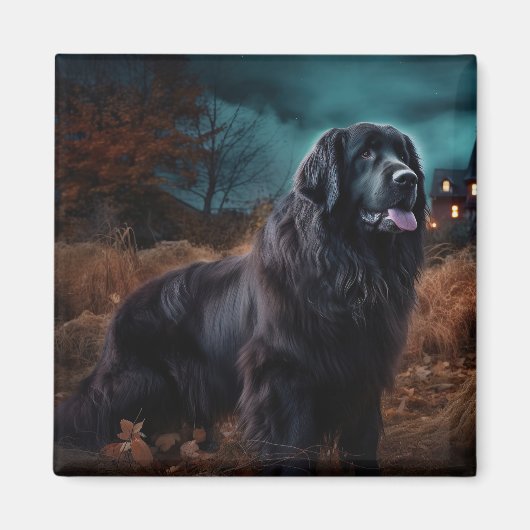 ニューファンドランドハロウィーン怖 マグネット (正面)